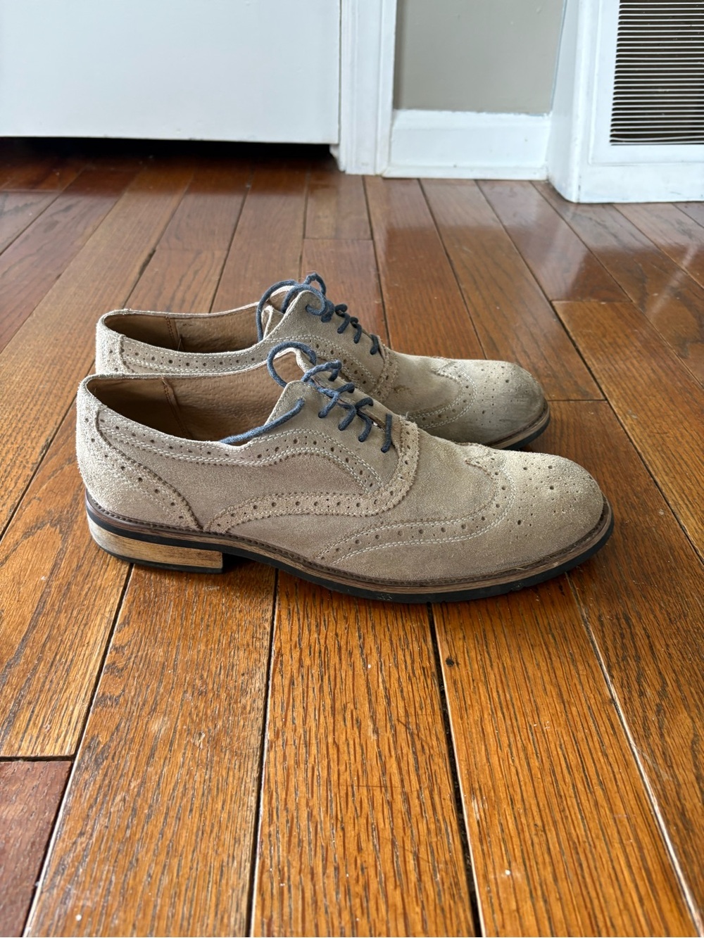 Steve Madden Taupe Suede Wingtip Oxfords